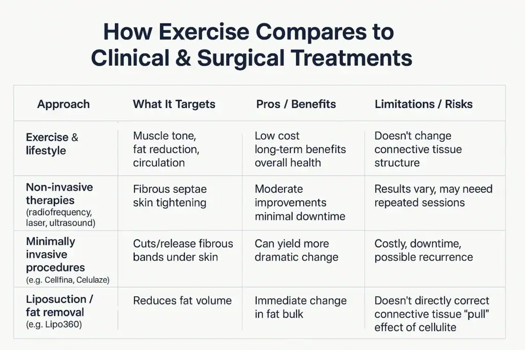 Sculpting Your Bum: Can Toning Exercises Really Reduce Cellulite? 2 How exercise compares to treatments from Lipo 360 Hatfield